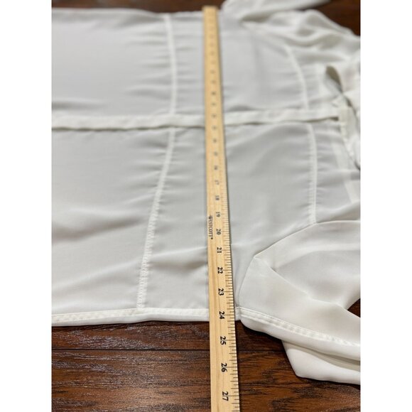 Robert Rodriguez Womens White Button-Up Blouse Size XL Classic Elegant Wear - Picture 6 of 9